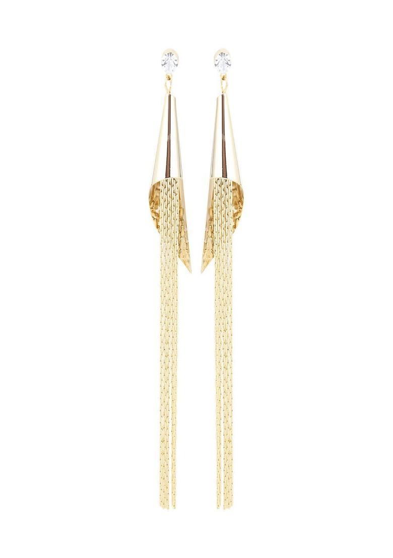 Gold Plated Contemporary Shape Drop Earrings