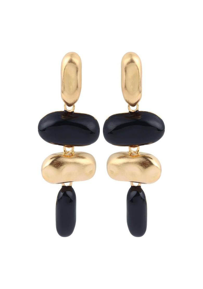 Gold Plated Contemporary Shape Drop Earrings