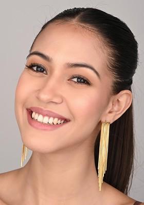 Gold Plated Contemporary Shape Drop Earrings