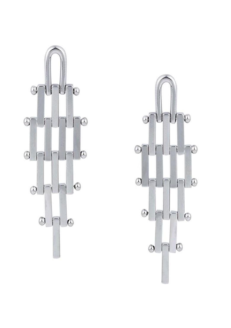 Silver Plated Geometric Shaped Drop Earrings