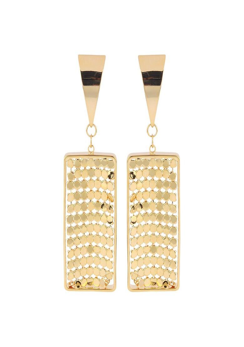 Gold Plated Geometric Shape Drop Earrings
