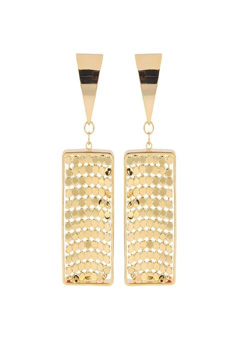 Gold Plated Geometric Shape Drop Earrings