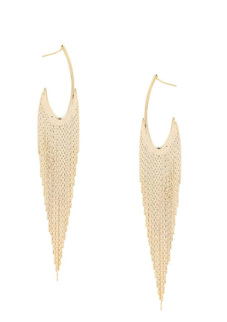 Gold Plated Contemporary Half Hoop Earrings