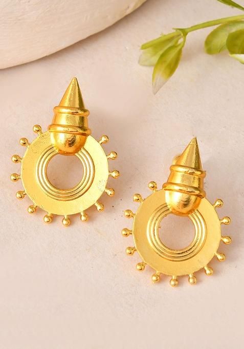 Temple And Inspired Gold And Plated Stud Earrings
