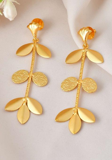 Leaf And Coin Cascade Earrings