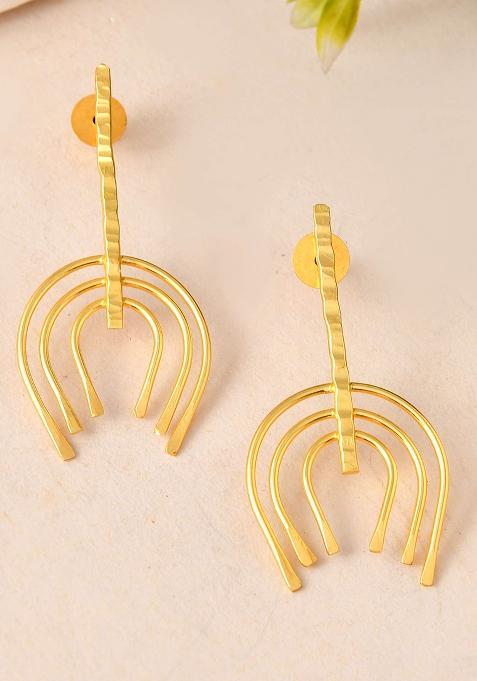 Contemporary Arch Design Gold Earrings For Women

