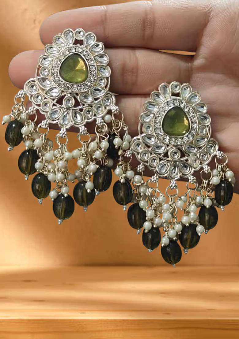 670 Mehndi Color Earring Set - Indya