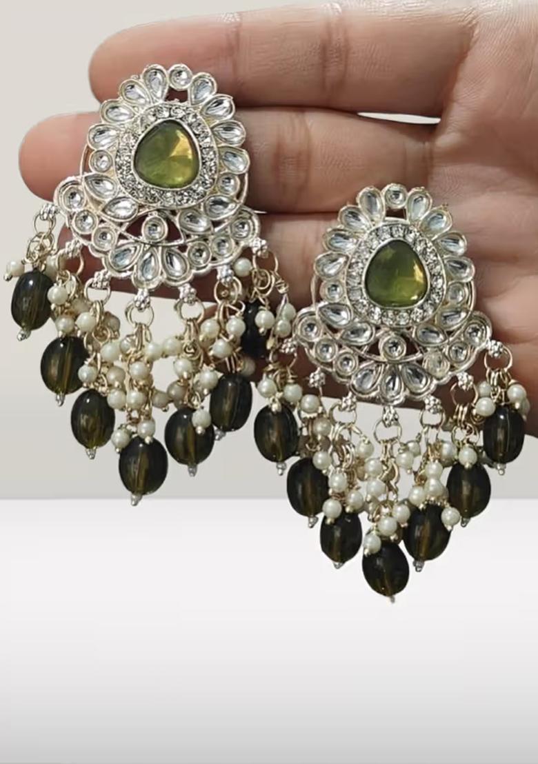 670 Mehndi Color Earring Set