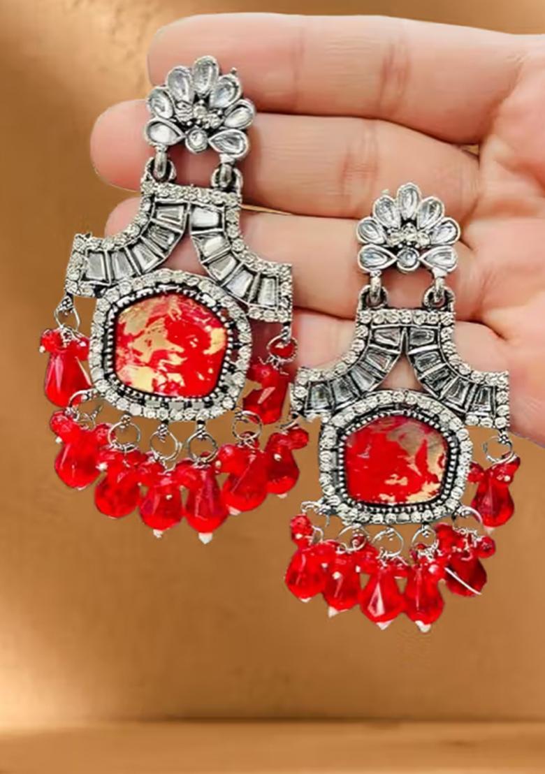 879 Red Earring Set