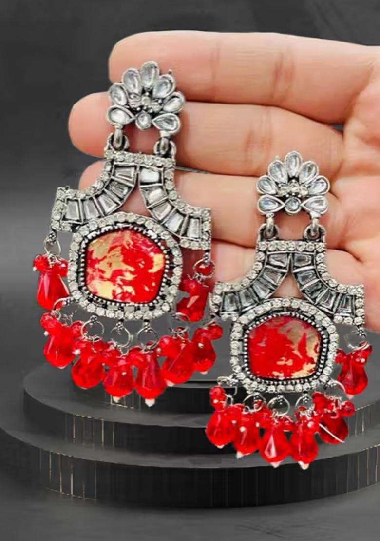 879 Red Earring Set