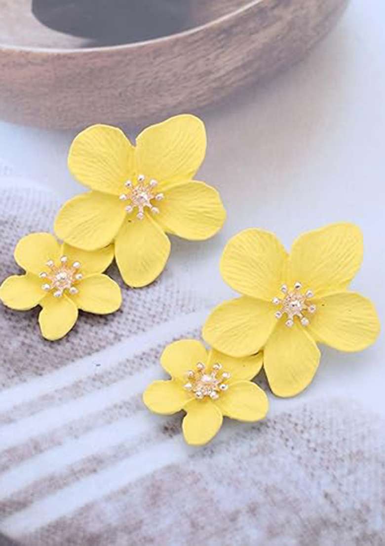 Yellow Flower Earring - Indya