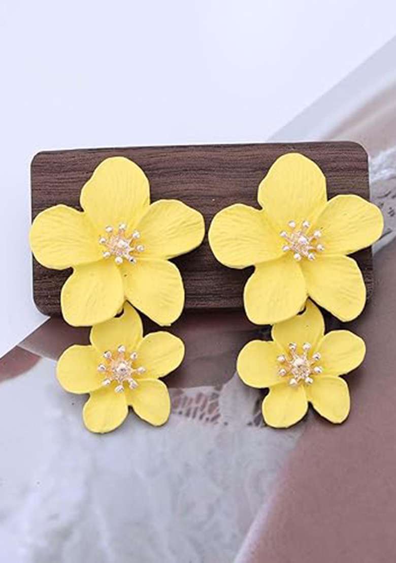 Yellow Flower Earring - Indya