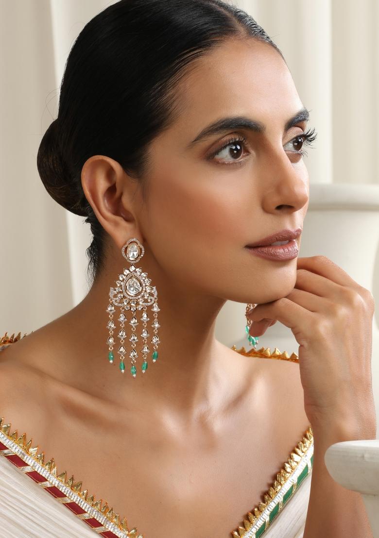 Mint Polki Dangler Earrings