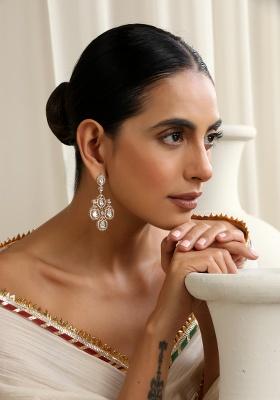 Rose Gold Polki Dangler Earrings