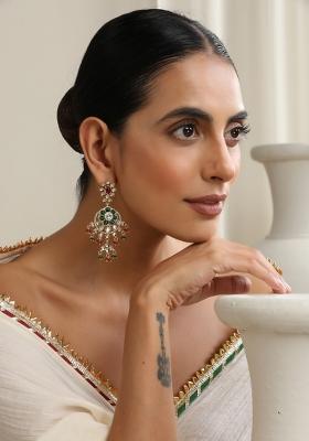 Multicolour Polki Dangler Earrings