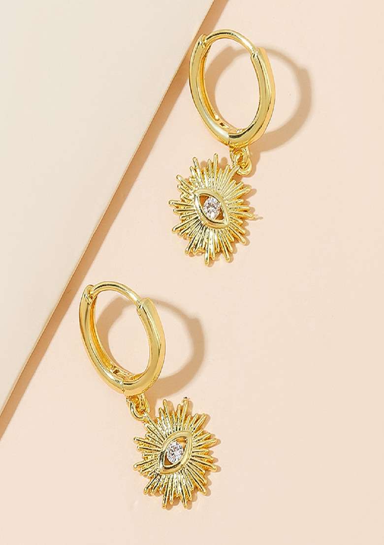 18K Gold Plated Waterproof Antitarnish Contemporary Drops Earrings - Indya