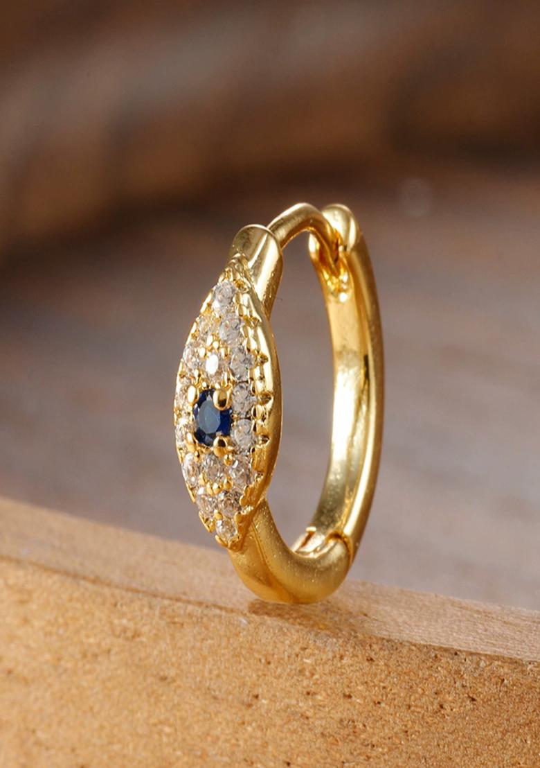 Set Of 3 18K Plated Antitarnish Evil Eye Zircon Earring Set For Single Ear Only