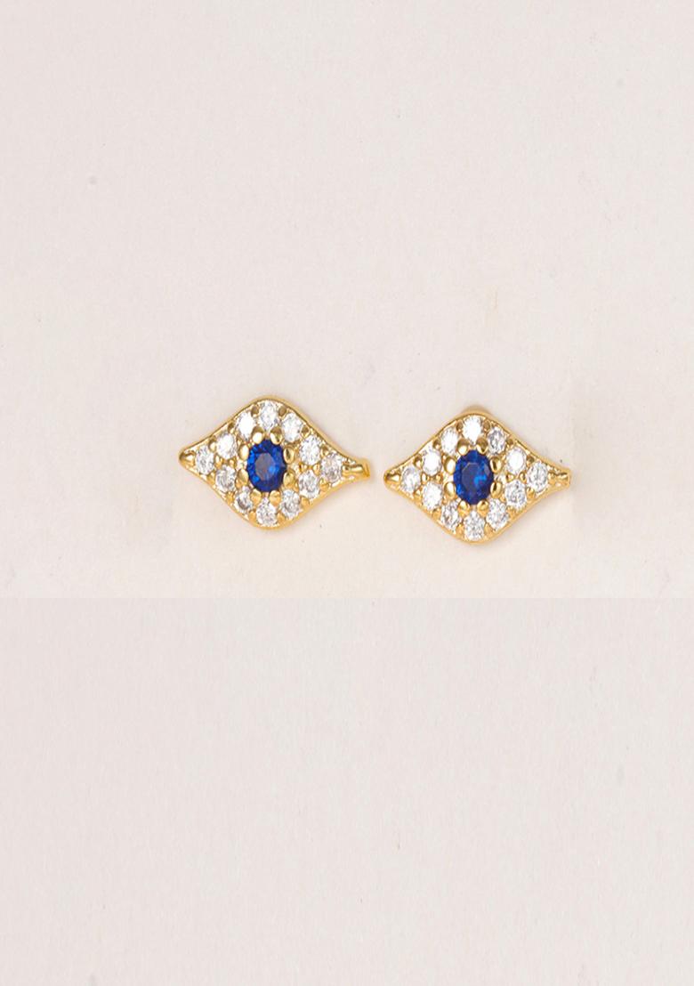 18K Gold Plated Waterproof Anti Tarnish Evil Eye Zircon Studs