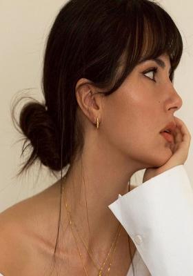 18K Gold Plated Waterproof Anti Tarnish Spiral Twisted Half Hoop