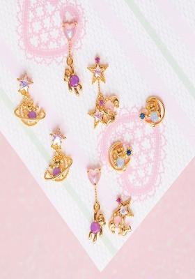 18K Gold Plated Waterproof Anti Tarnish Teddy Love Zircon Drops Stud