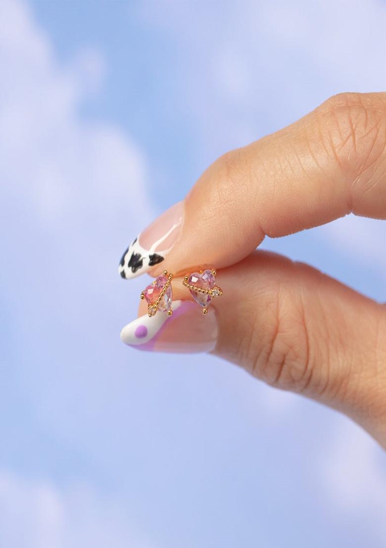 18K Gold Plated Waterproof Anti Tarnish Heart Zircon Studs