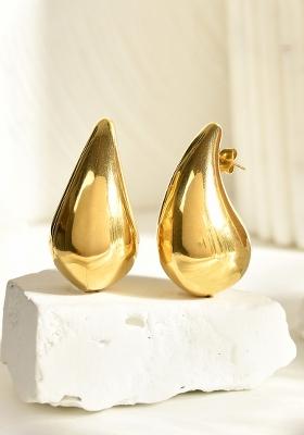 18K Gold Plated Waterproof Anti Tarnish Water Drop Shaped Classic Earrings