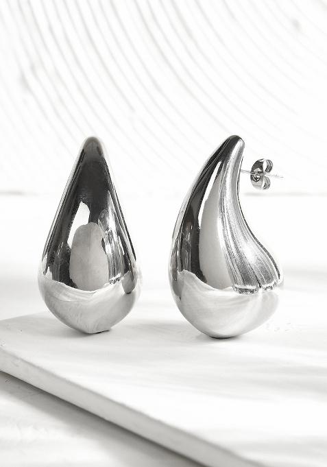 18Ksilver Plated Waterproof Anti Tarnish Water Drop Shaped Maxi Earring