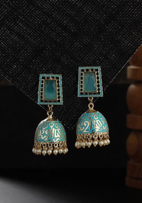 Gold Plated Dome Shaped Jhumkas Earrings