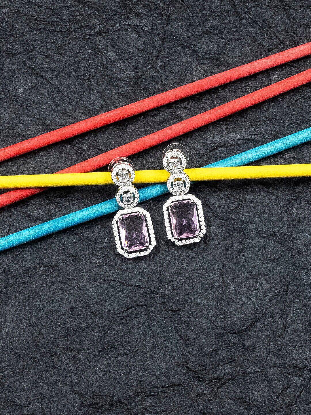 Silver Plated Geometric Drop Earrings