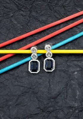 Silver Plated Geometric Drop Earrings