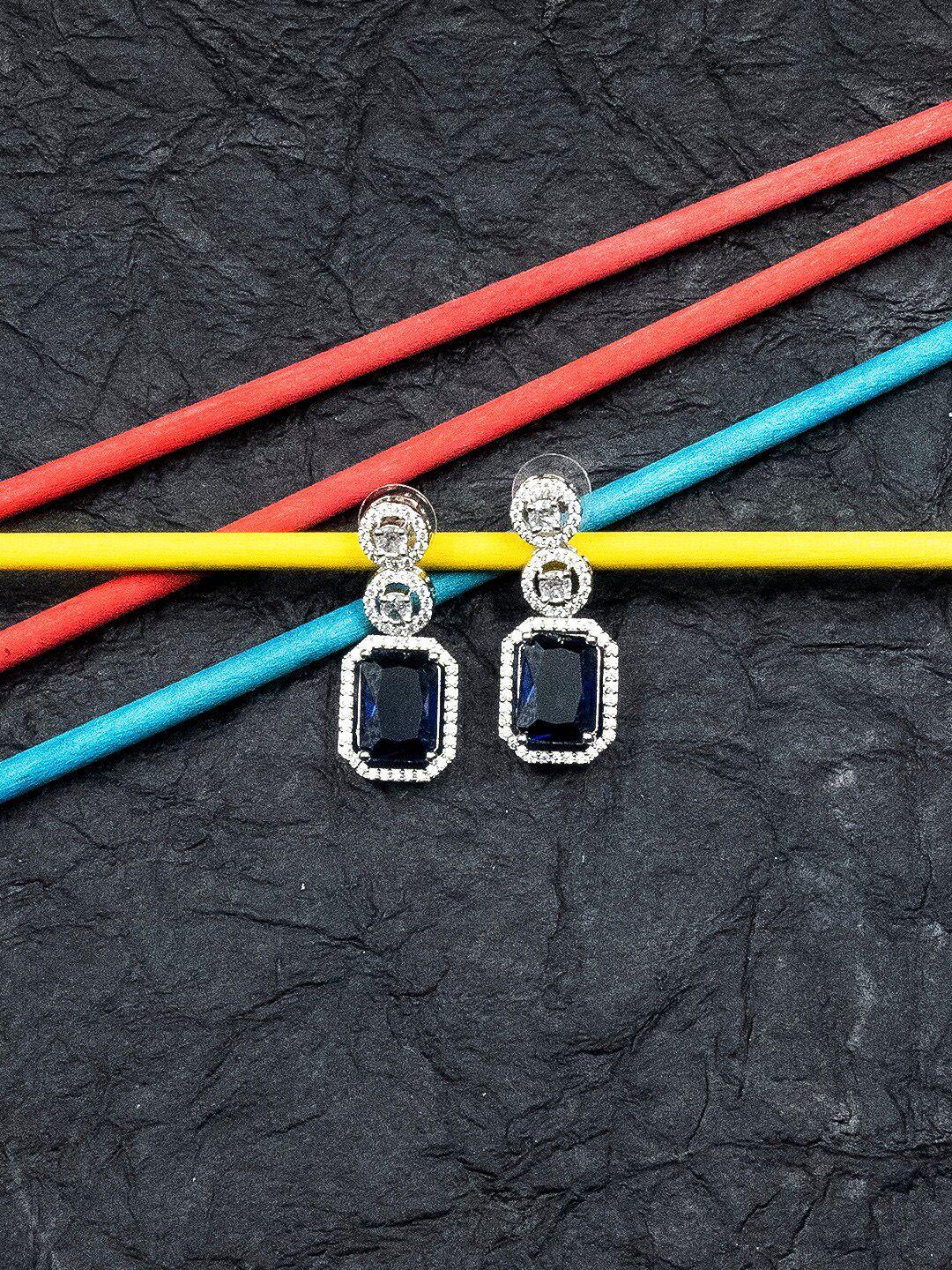 Silver Plated Geometric Drop Earrings