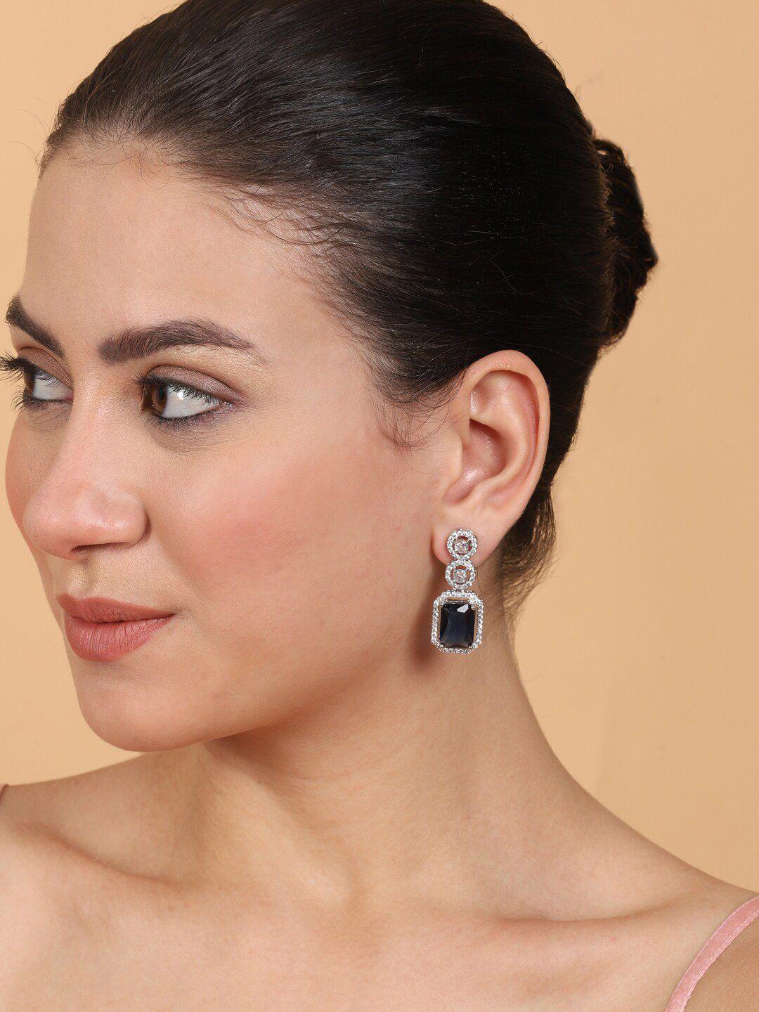 Silver Plated Geometric Drop Earrings