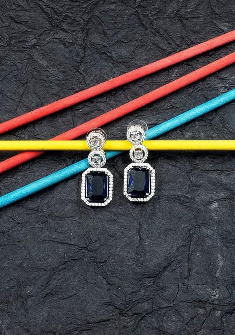 Silver Plated Geometric Drop Earrings