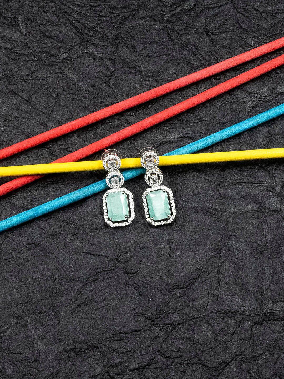 Silver Plated Geometric Drop Earrings