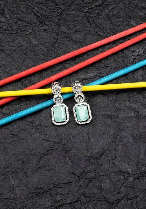 Silver Plated Geometric Drop Earrings