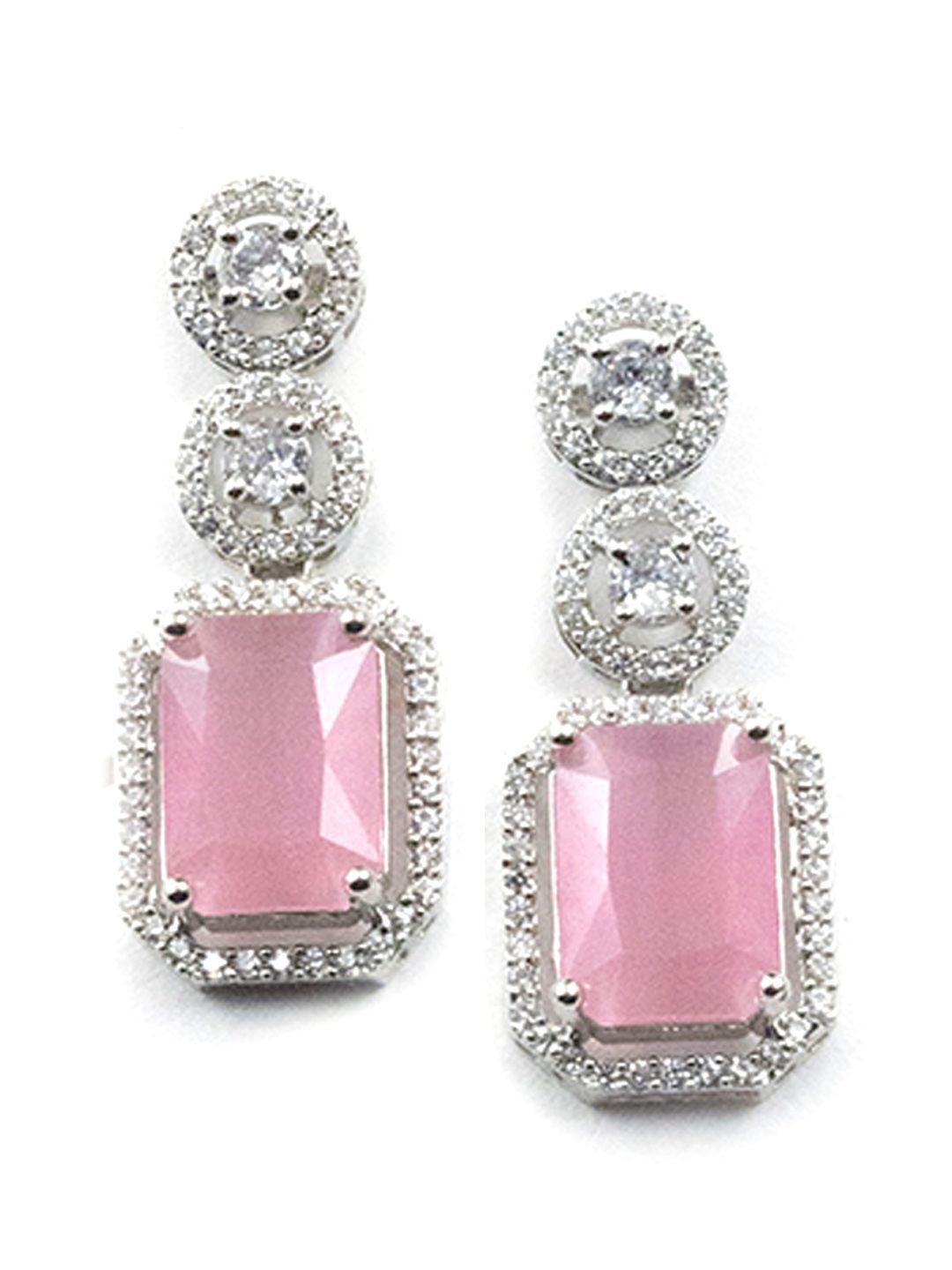 Silver Plated Geometric Drop Earrings