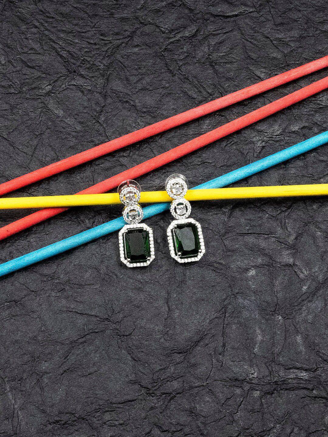 Silver Plated Geometric Drop Earrings