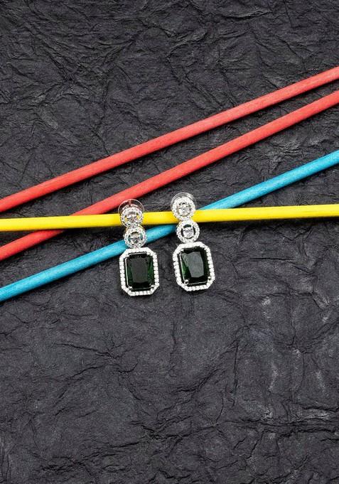Silver Plated Geometric Drop Earrings