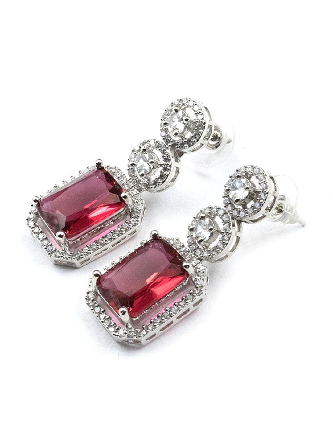 Silver Plated Geometric Drop Earrings