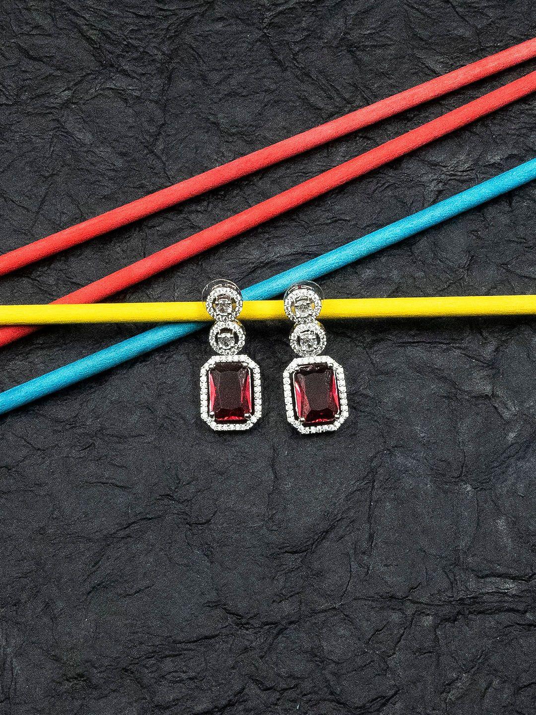 Silver Plated Geometric Drop Earrings