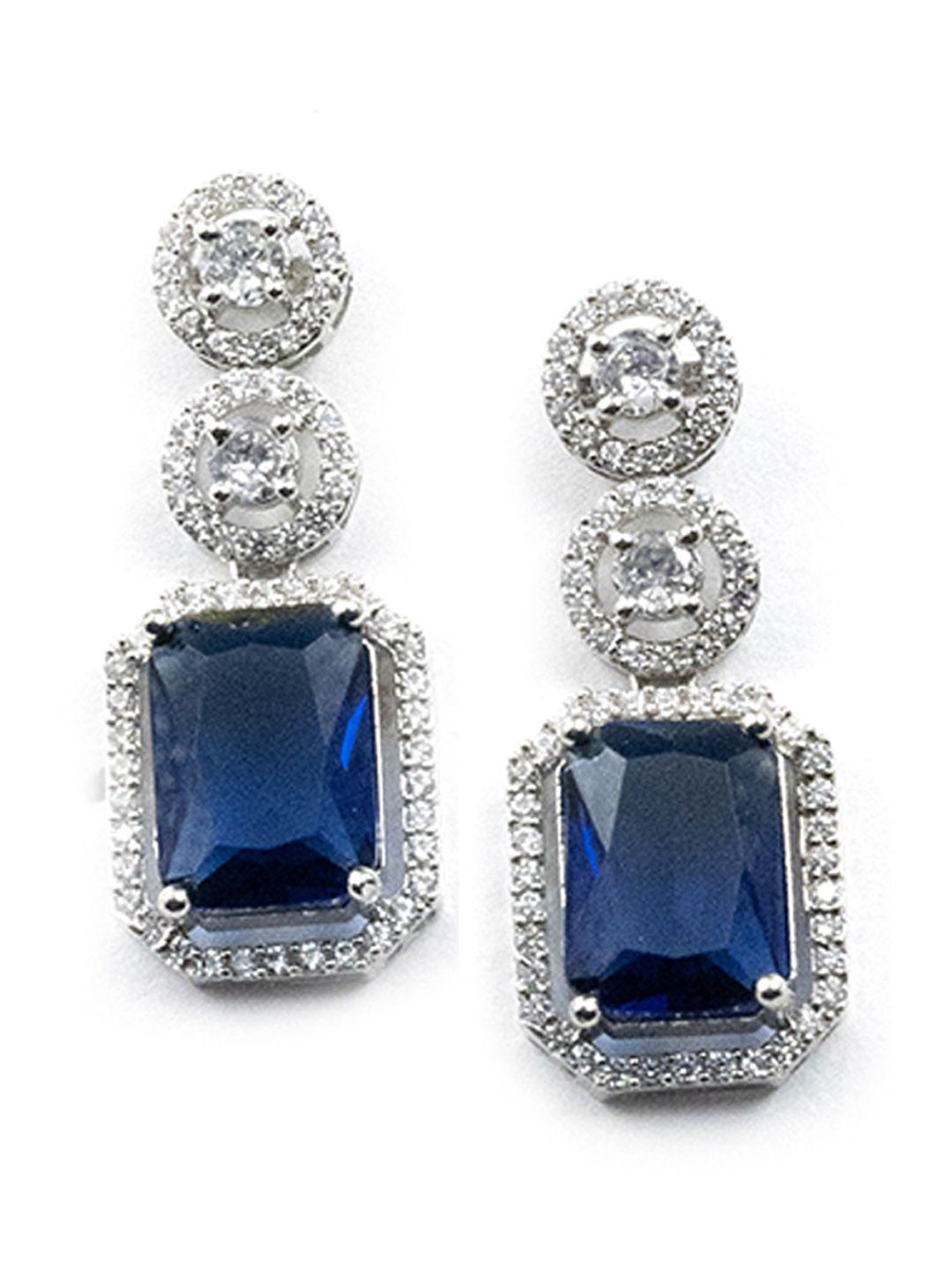 Silver Plated Geometric Drop Earrings