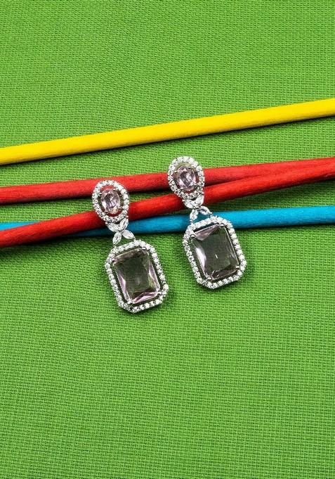 Silver Plated Geometric Drop Earrings