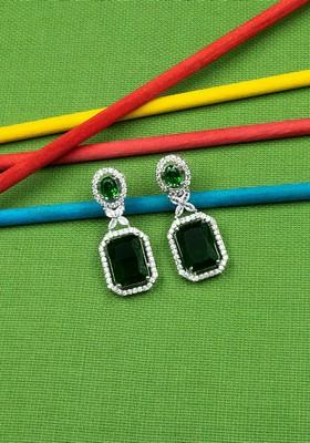 Silver Plated Geometric Drop Earrings