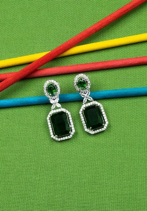 Silver Plated Geometric Drop Earrings