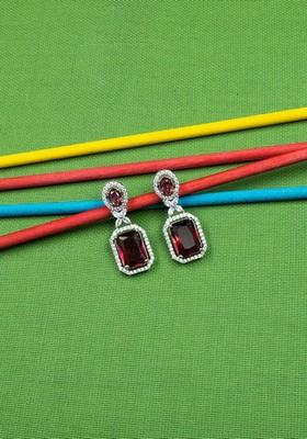 Silver Plated Geometric Drop Earrings