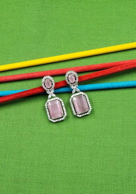 Silver Plated Geometric Drop Earrings