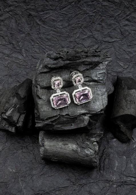 Silver Plated Geometric Drop Earrings