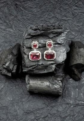 Silver Plated Geometric Drop Earrings