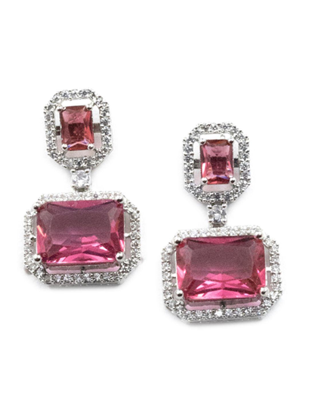 Silver Plated Geometric Drop Earrings