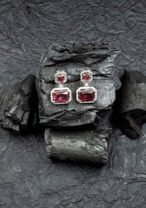 Silver Plated Geometric Drop Earrings